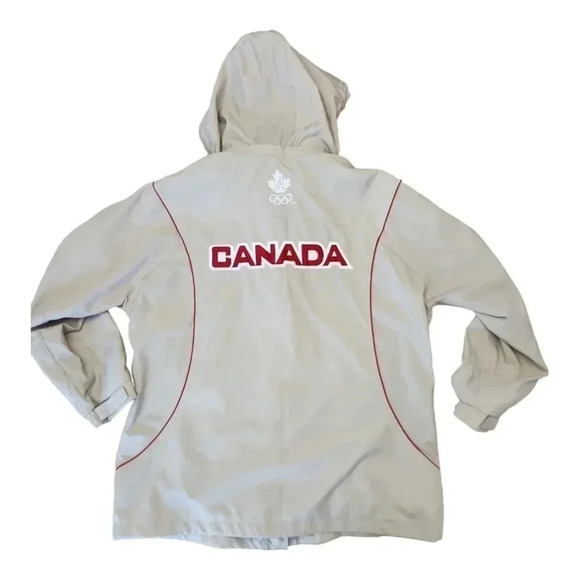 HBC Olympics 2010 Beige Red Coat Windbreaker Jacket (The Hudson Bay  Company) - Picture 1 of 7
